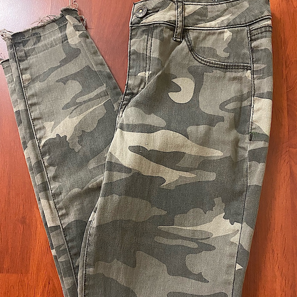 Camouflage Rewash Skinny High Waist Jeans Y2K Trendy Streetwear Bella Hadid